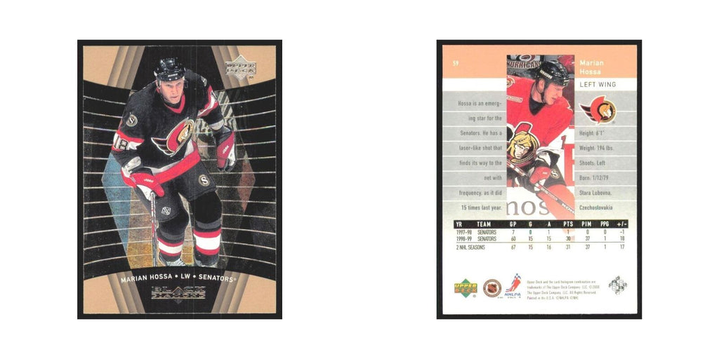 Marian Hossa 1999 Upper Deck Black Diamond #59 Ottawa Senators Hockey Card NM