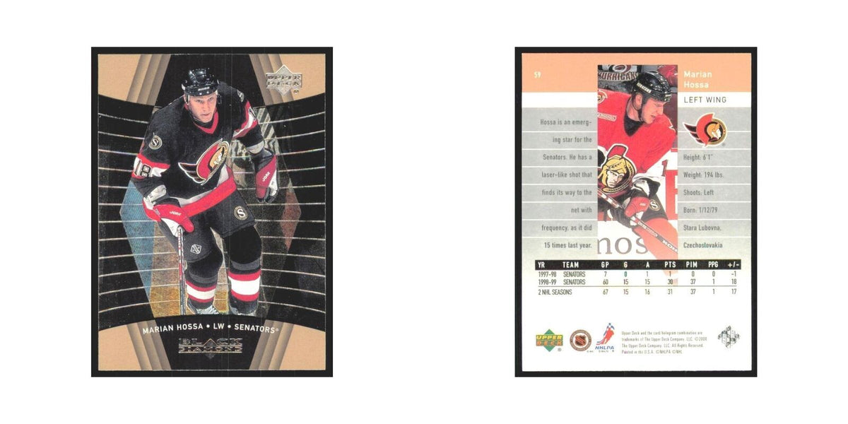 Marian Hossa 1999 Upper Deck Black Diamond #59 Ottawa Senators Hockey Card NM