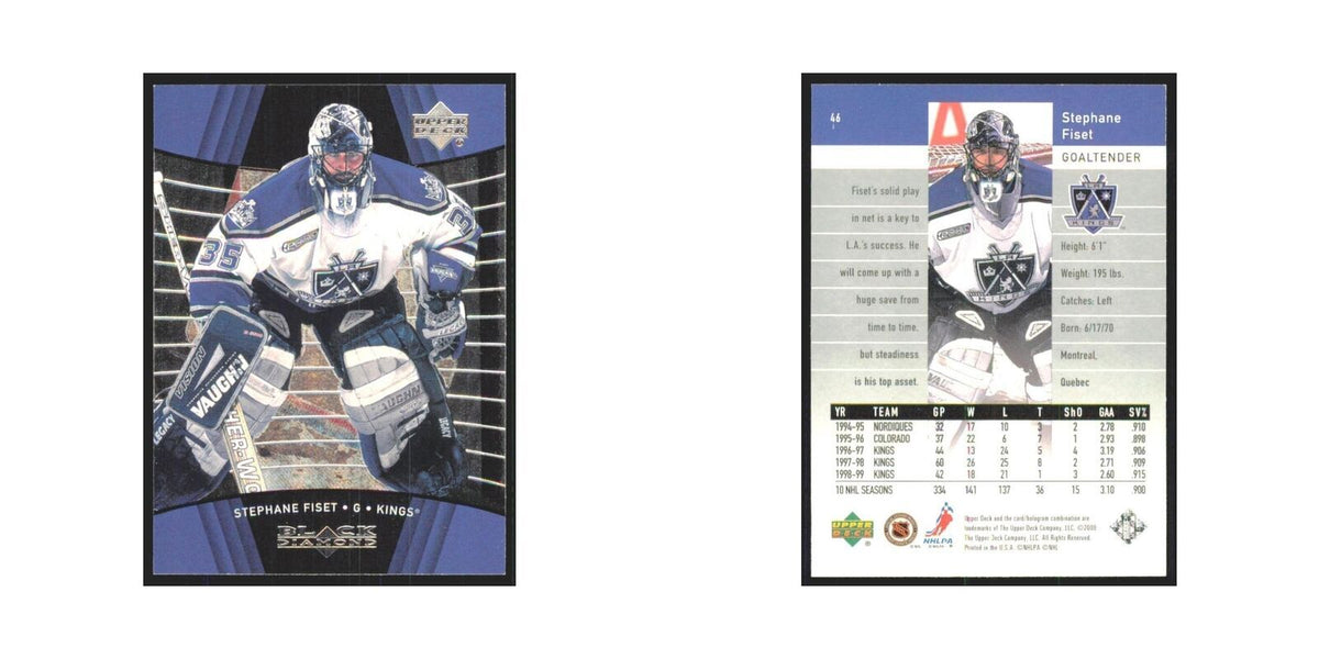 Stephane Fiset 1999 Upper Deck Black Diamond #46 Los Angeles Kings NM