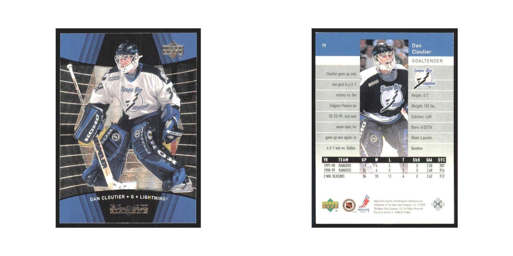 Dan Cloutier 1999 Upper Deck Black Diamond #79 Tampa Bay Lightning NM