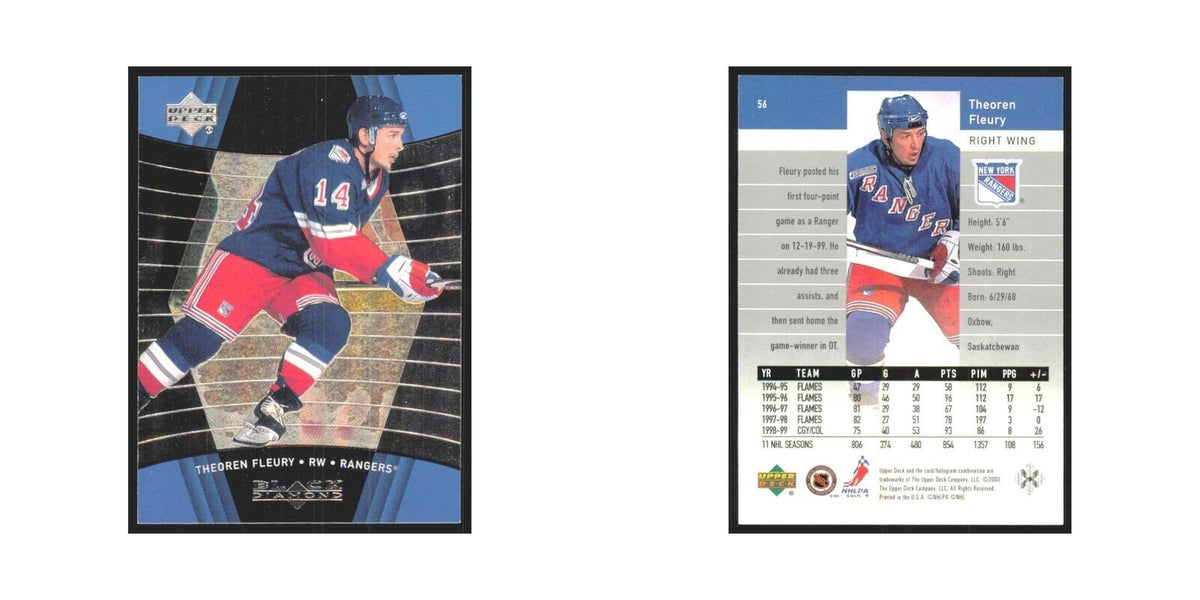 Theo Fleury 1999 Upper Deck Black Diamond #56 New York Rangers Hockey Card NM