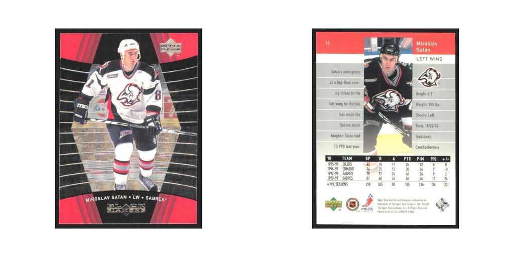 Miroslav Satan 1999 Upper Deck Black Diamond #13 Buffalo Sabres Hockey Card NM
