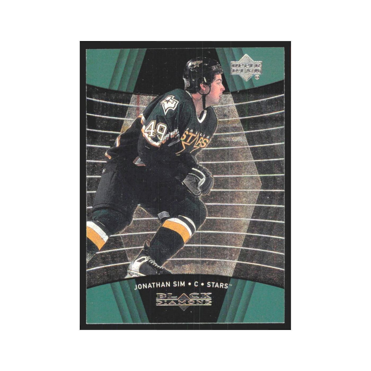 Jonathan Sim 1999 Upper Deck Black Diamond #32 Dallas Stars Hockey Card NM
