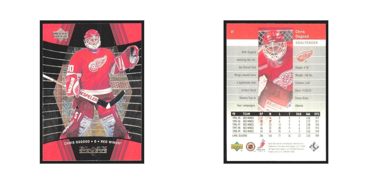 Chris Osgood 1999 Upper Deck Black Diamond #37 Detroit Red Wings Hockey Card NM