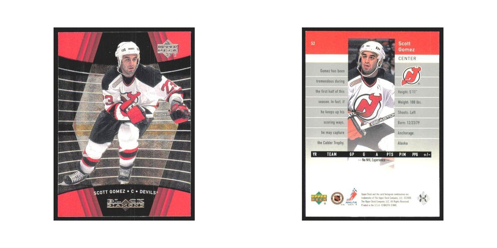 Scott Gomez 1999 Upper Deck Black Diamond #52 New Jersey Devils Hockey Card NM