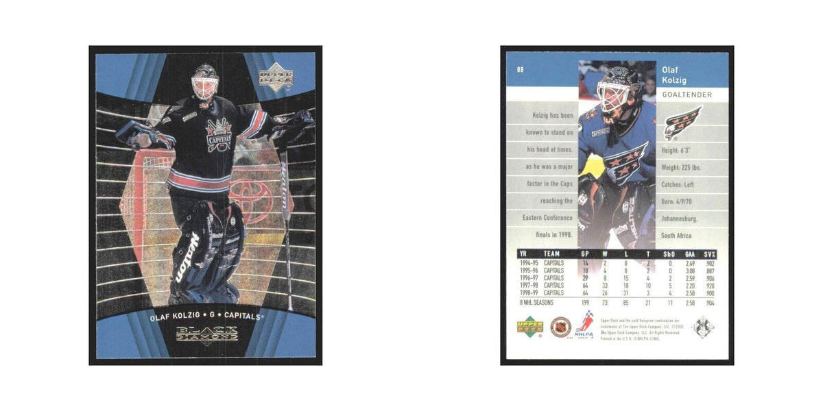 Olaf Kolzig 1999 Upper Deck Black Diamond #88 Washington Capitals Hockey Card NM