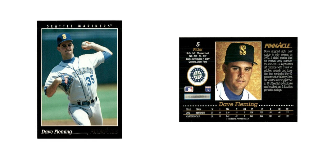 Dave Fleming 1993 Pinnacle #5 Seattle Mariners Baseball Card NM