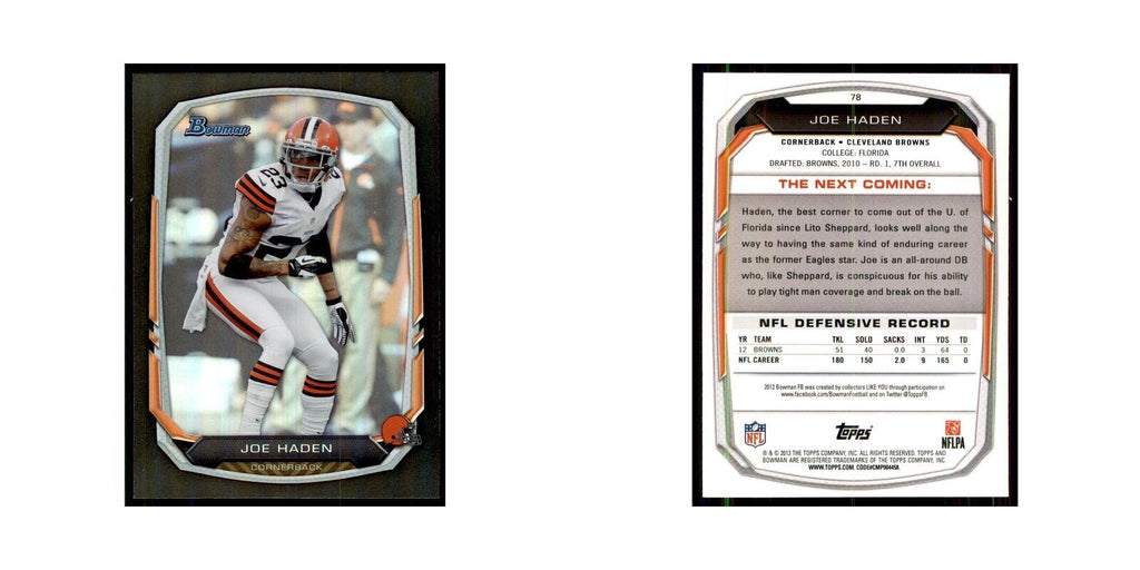 2013 Bowman Foil Joe Haden #78