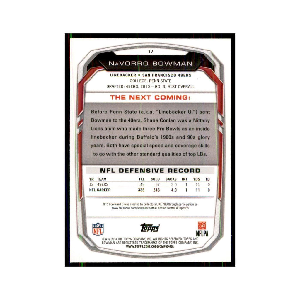2013 Bowman Foil NaVorro Bowman Football Cards #17