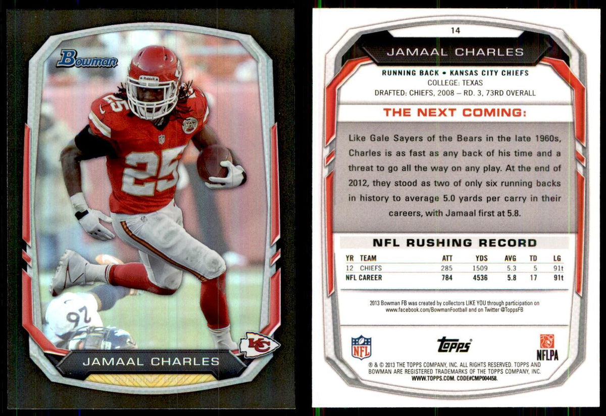 2013 Bowman Foil Jamaal Charles #14