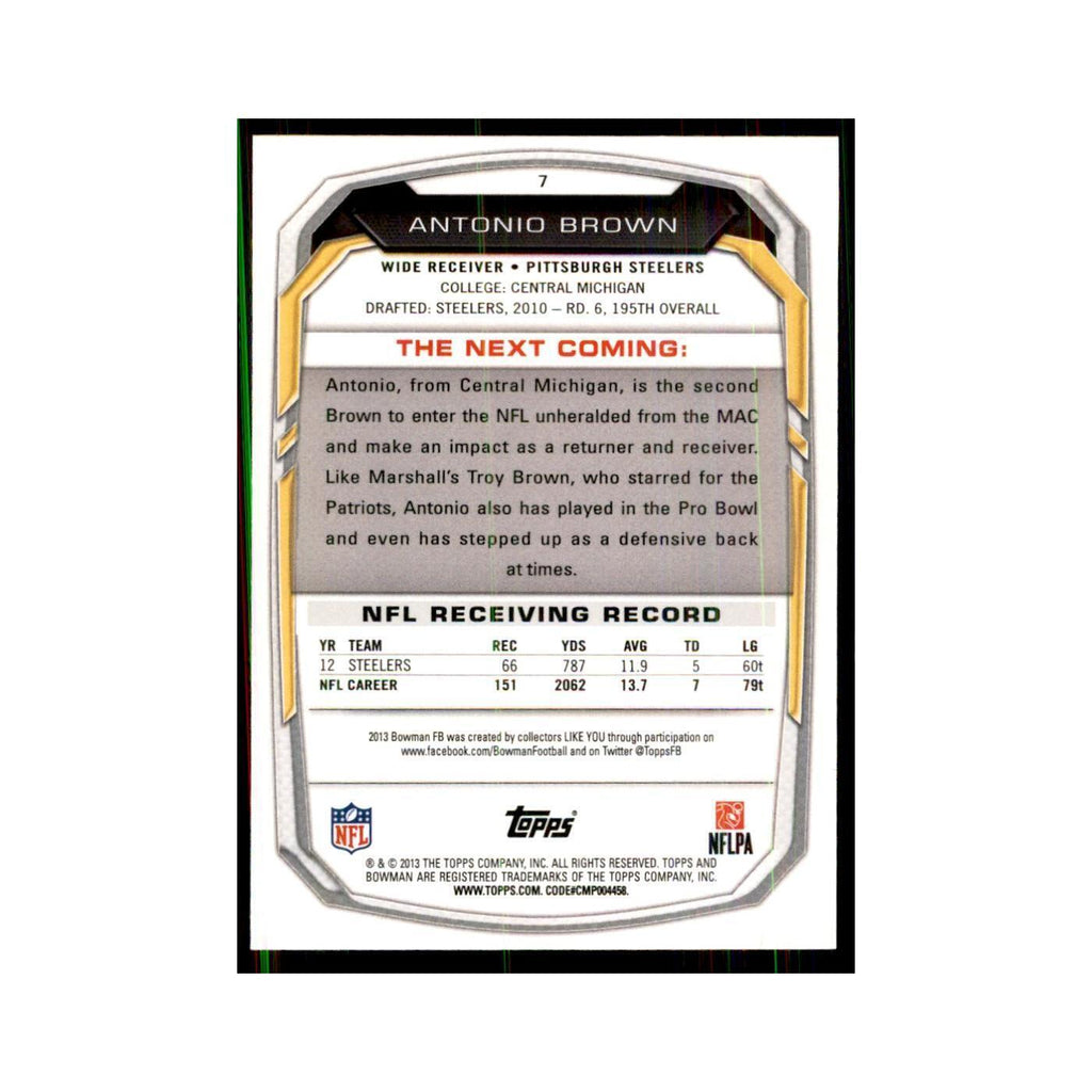 2013 Bowman Foil Antonio Brown #7