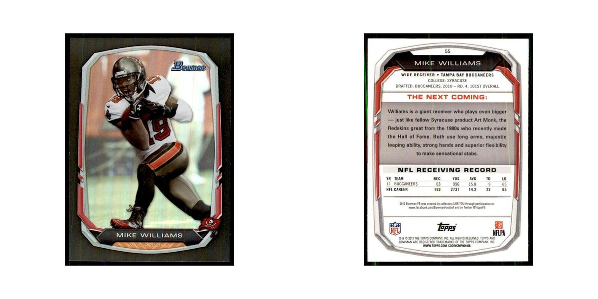 2013 Bowman Foil Mike Williams Football Cards #55