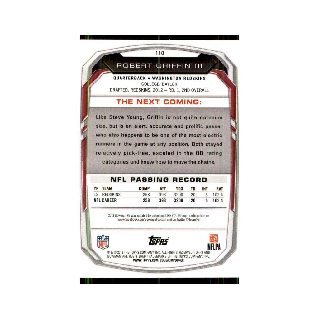 2013 Bowman Foil Robert Griffin III Football Cards #110