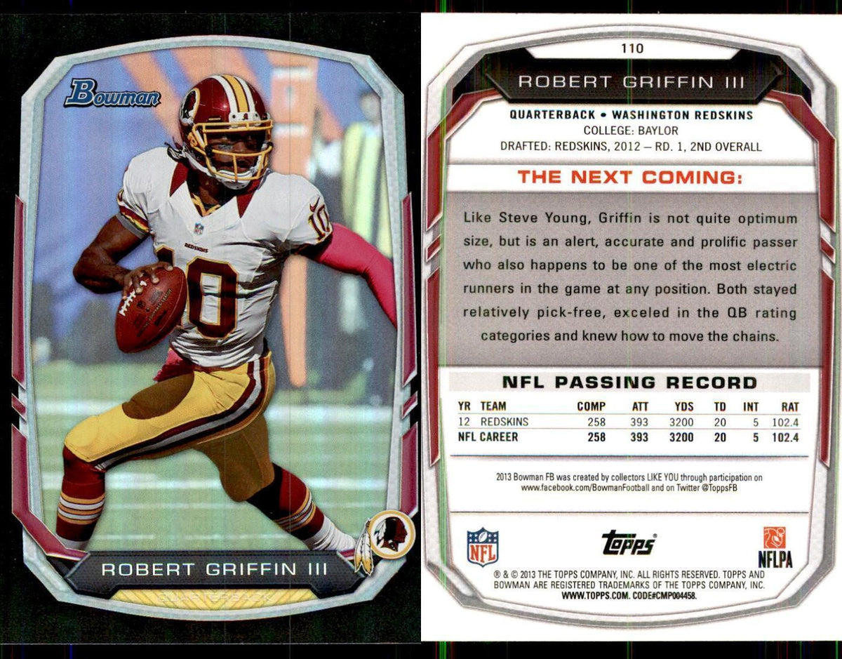 2013 Bowman Foil Robert Griffin III Football Cards #110