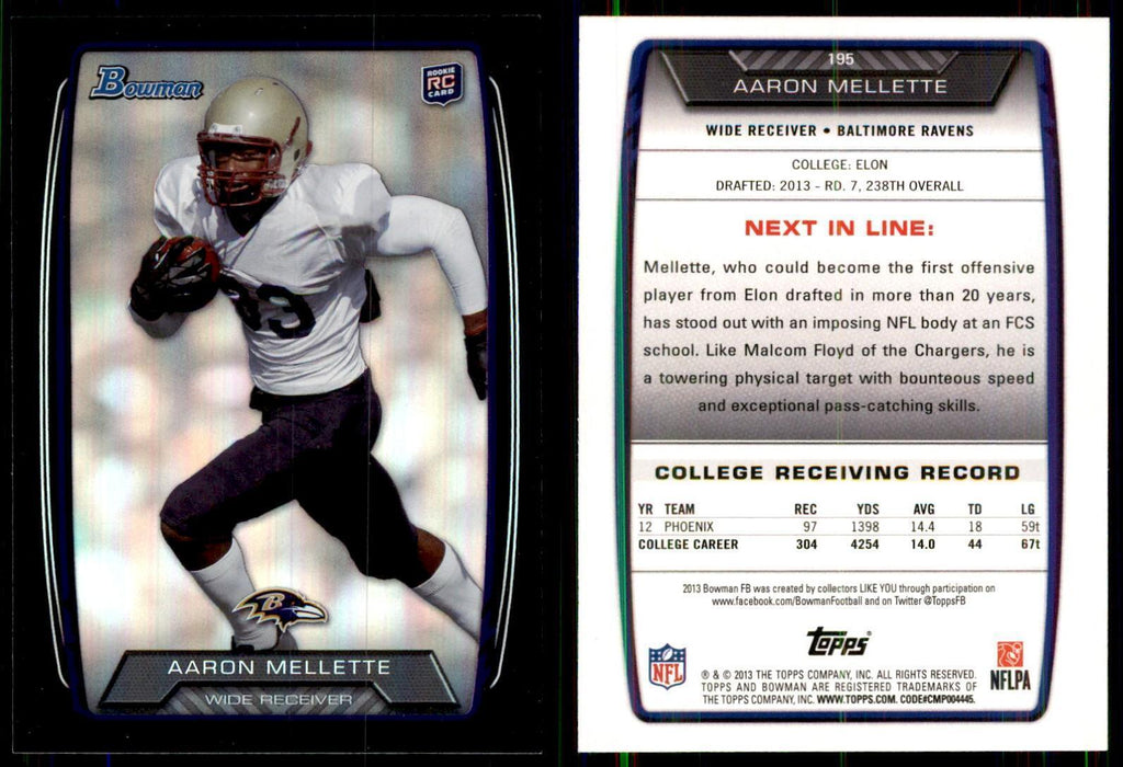 2013 Bowman Foil Aaron Mellette #195