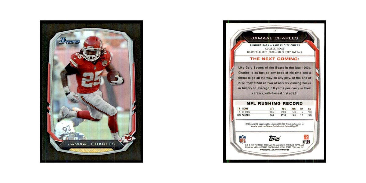 2013 Bowman Foil Jamaal Charles Football Cards #14
