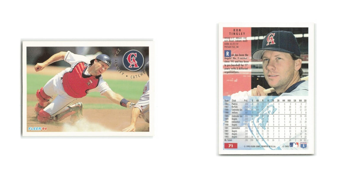 Ron Tingley 1994 Fleer #71 California Angels Baseball Card NM