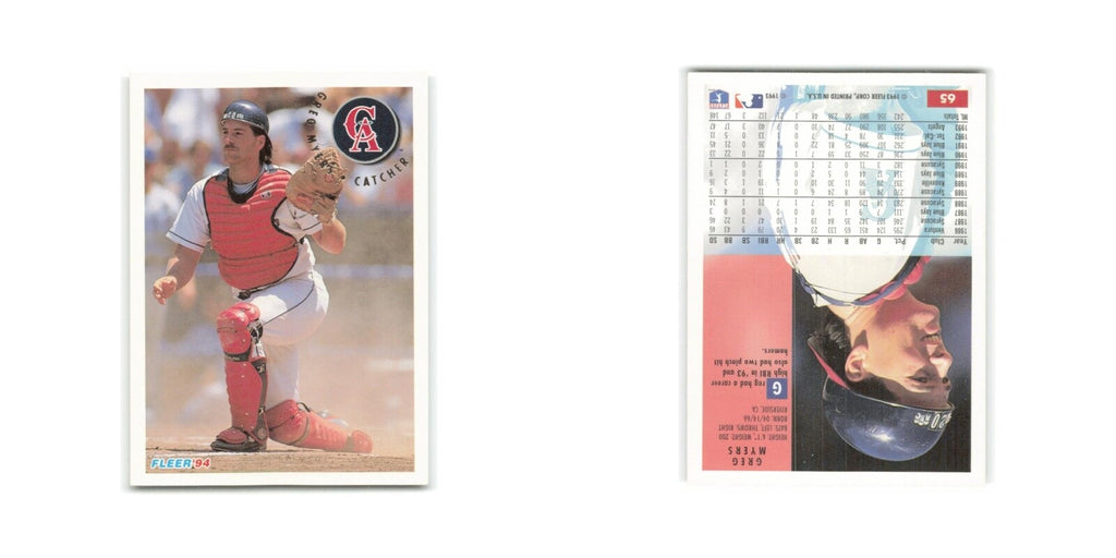 Greg Myers 1994 Fleer #65 California Angels Baseball Card NM