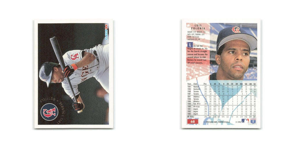 Luis Polonia 1994 Fleer #68 California Angels Baseball Card NM