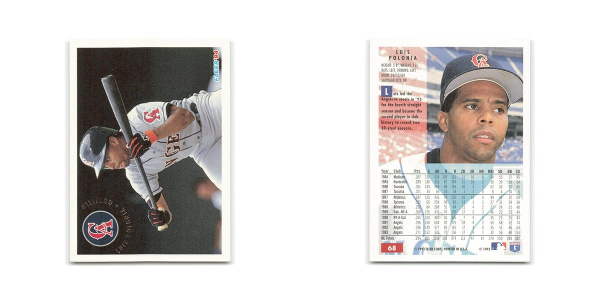 Luis Polonia 1994 Fleer #68 California Angels Baseball Card NM