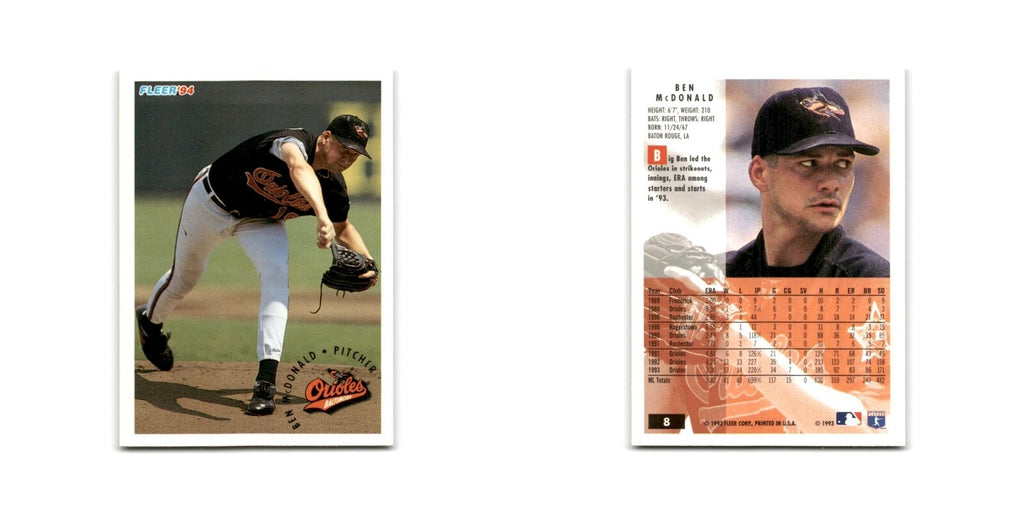Ben McDonald 1994 Fleer #8 Baltimore Orioles Baseball Card NM