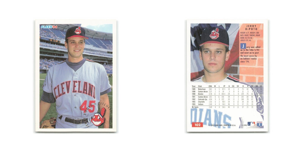 Jerry DiPoto 1994 Fleer #102 Cleveland Indians Baseball Card NM