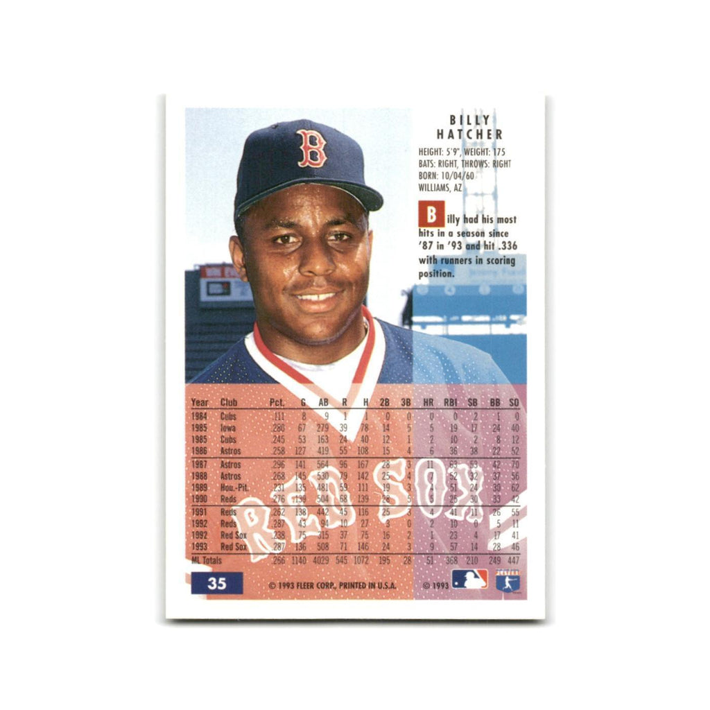 Billy Hatcher 1994 Fleer #35 Boston Red Sox Baseball Card NM