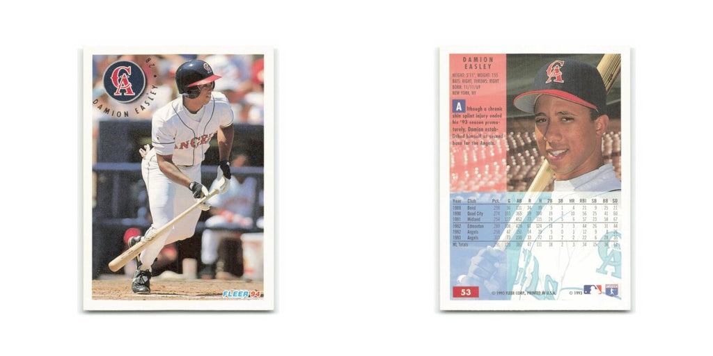 Damion Easley 1994 Fleer #53 California Angels Baseball Card NM