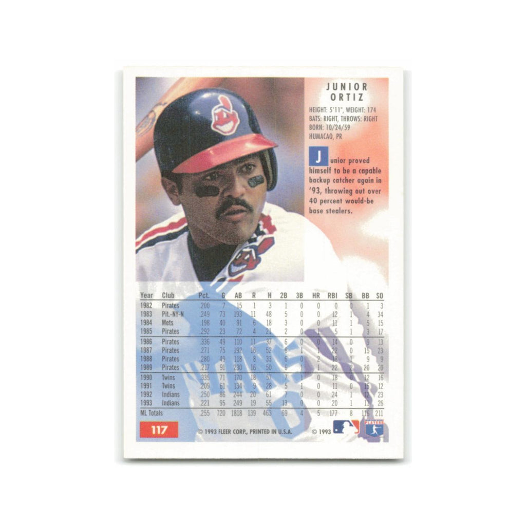 Junior Ortiz 1994 Fleer #117 Cleveland Indians Baseball Card NM