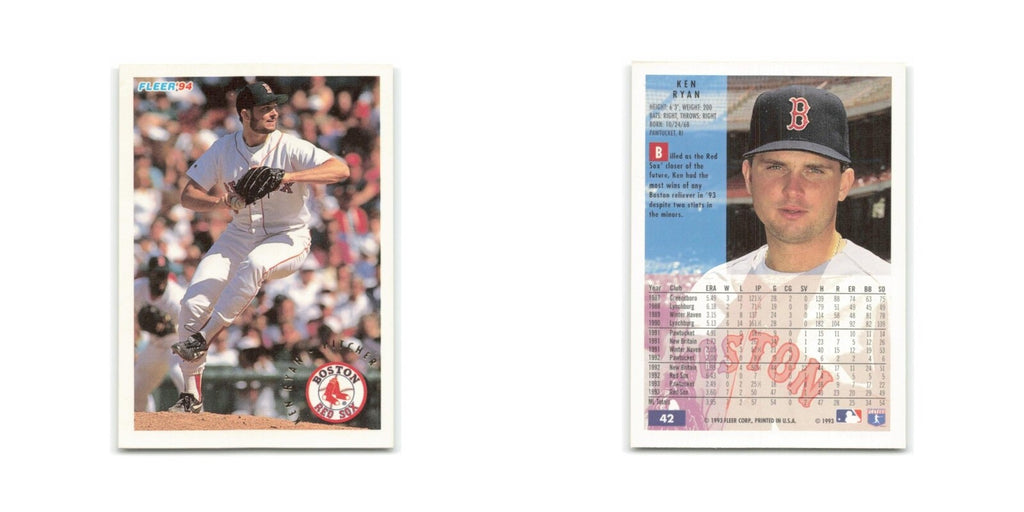 Ken Ryan 1994 Fleer #42 Boston Red Sox Baseball Card NM
