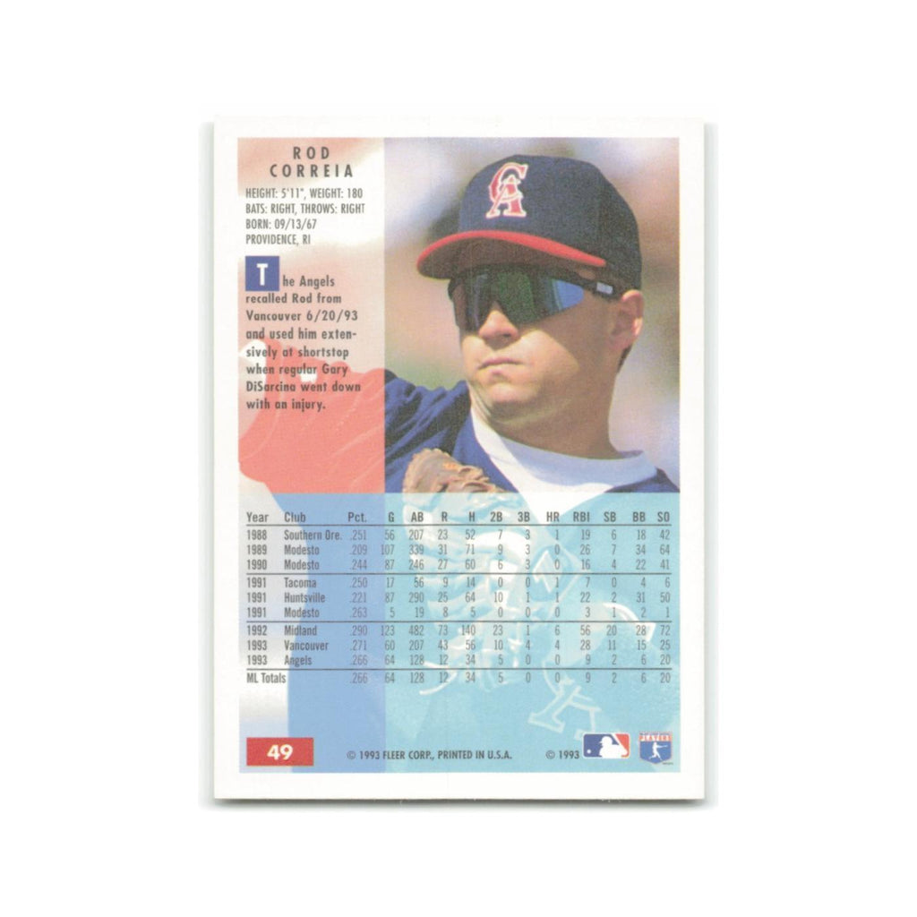 Bob Correia 1994 Fleer #49 California Angels Baseball Card NM