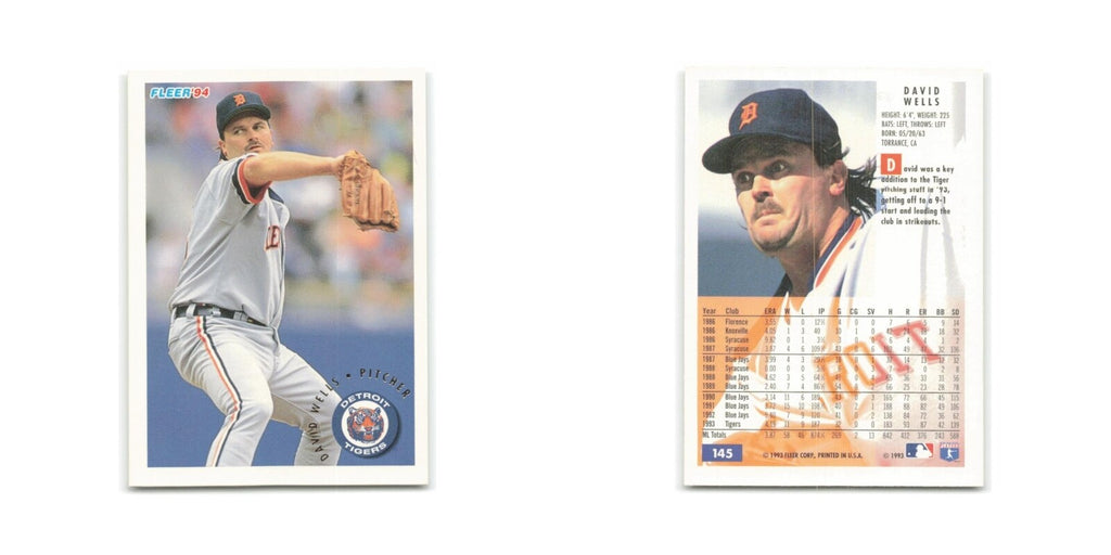 David Wells 1994 Fleer #145 Detroit Tigers Baseball Card NM