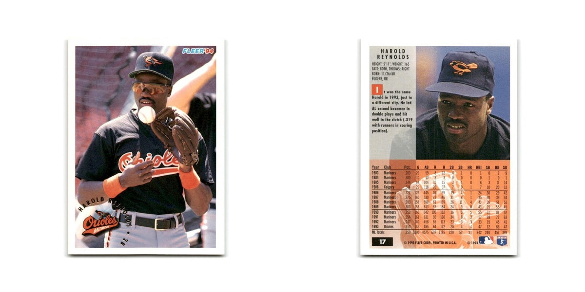 Harold Reynolds 1994 Fleer #17 Baltimore Orioles Baseball Card NM
