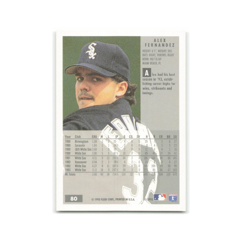 Alex Fernandez 1994 Fleer #80 Chicago White Sox Baseball Card NM