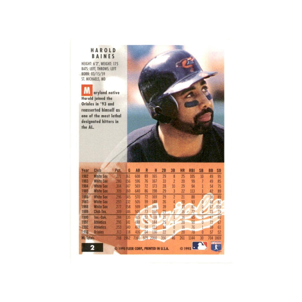 Harold Baines 1994 Fleer #2 Baltimore Orioles Baseball Card NM
