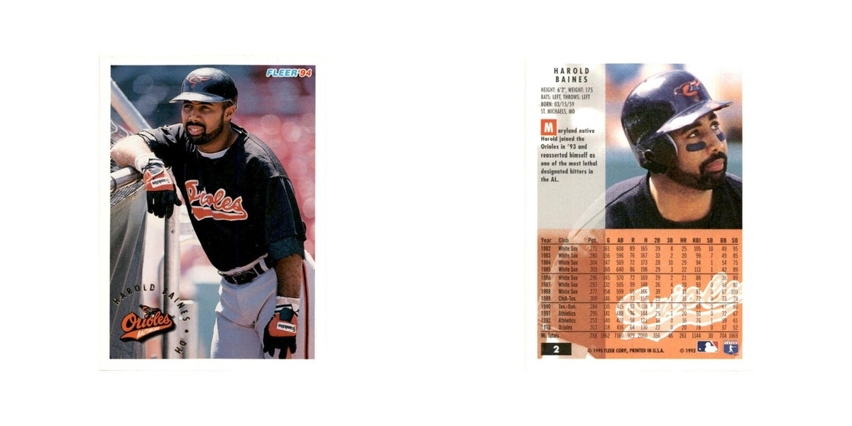 Harold Baines 1994 Fleer #2 Baltimore Orioles Baseball Card NM