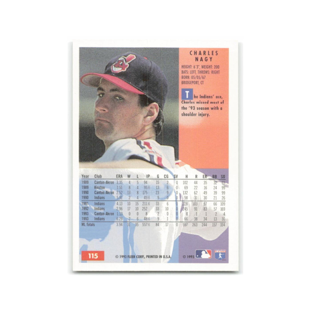 Charles Nagy 1994 Fleer #115 Cleveland Indians Baseball Card NM