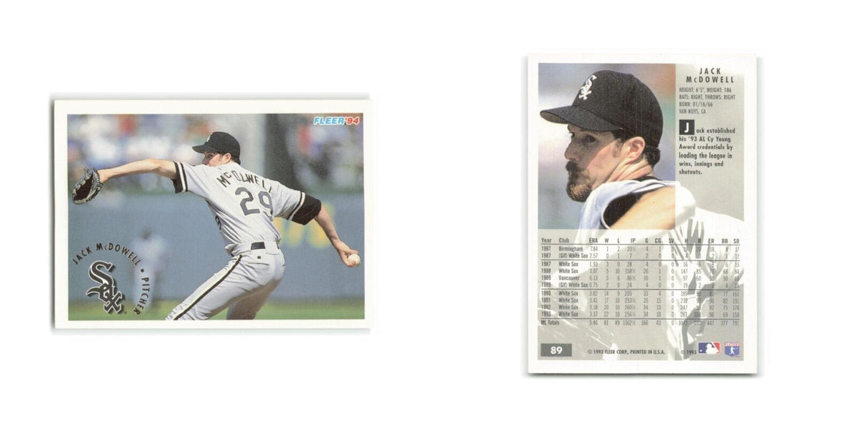 Jack McDowell 1994 Fleer #89 Chicago White Sox Baseball Card NM