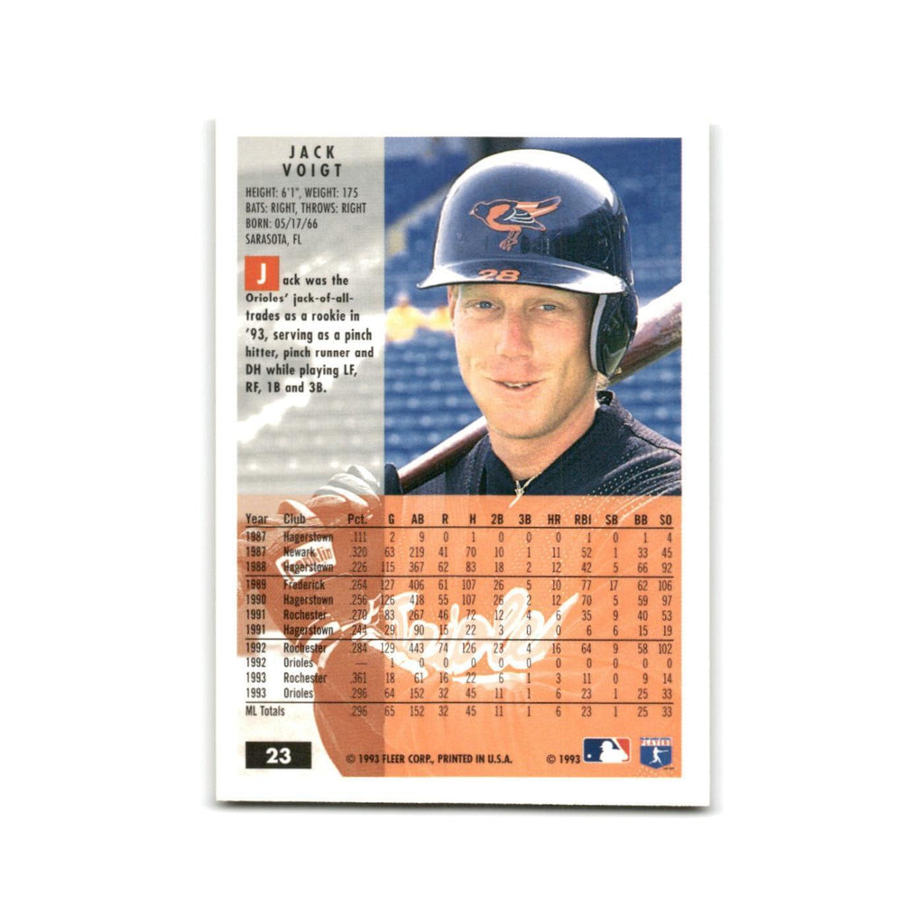 Jack Voigt 1994 Fleer #23 Baltimore Orioles Baseball Card NM
