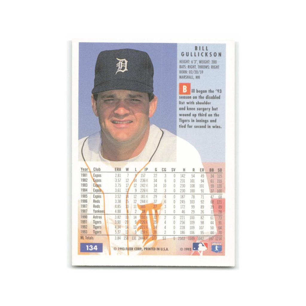 Bill Gullickson 1994 Fleer #134 Detroit Tigers Baseball Card NM