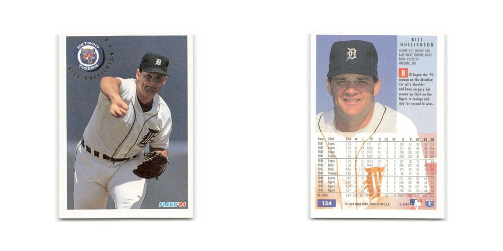 Bill Gullickson 1994 Fleer #134 Detroit Tigers Baseball Card NM