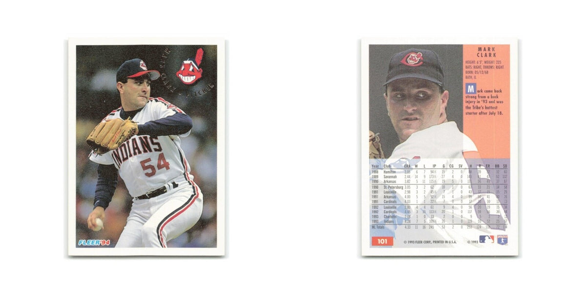 Mark Clark 1994 Fleer #101 Cleveland Indians Baseball Card NM