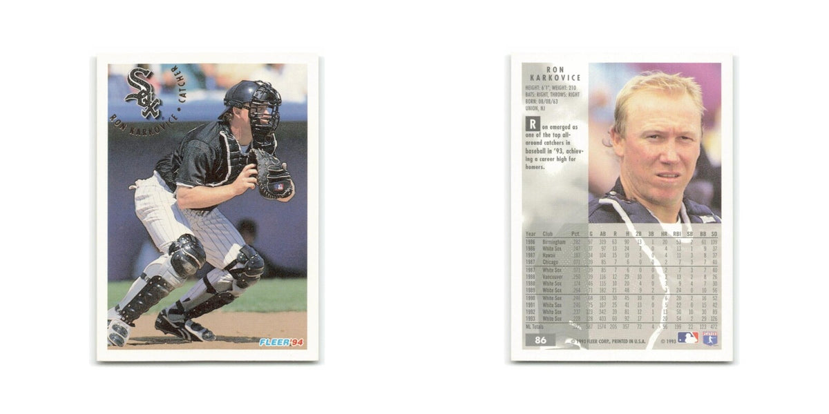 Ron Karkovice 1994 Fleer #86 Chicago White Sox Baseball Card NM