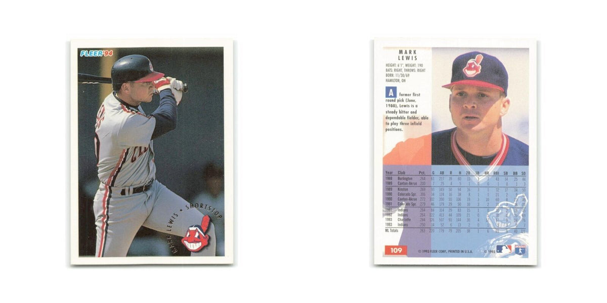 Mark Lewis 1994 Fleer #109 Cleveland Indians Baseball Card NM