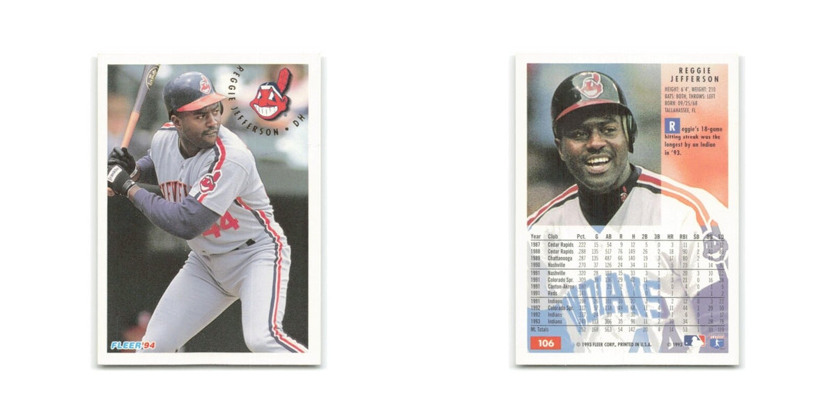 Reggie Jefferson 1994 Fleer #106 Cleveland Indians Baseball Card NM