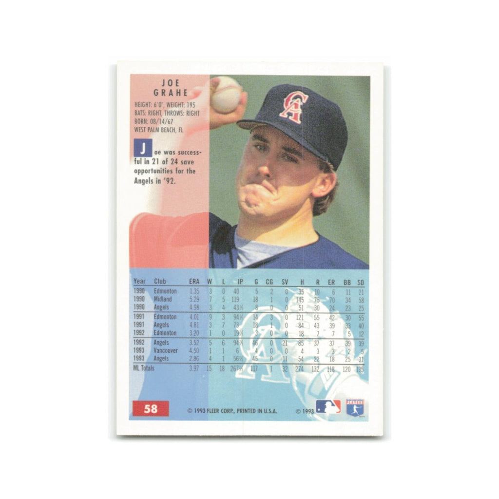 Joe Grahe 1994 Fleer #58 California Angels Baseball Card NM