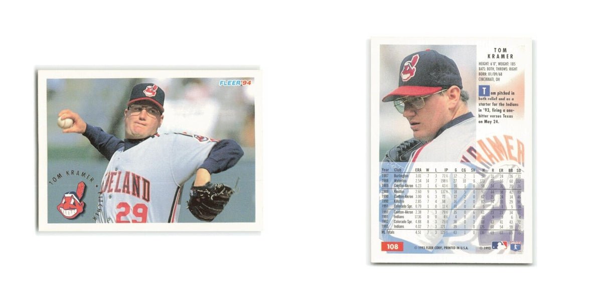 Tom Kramer 1994 Fleer #108 Cleveland Indians Baseball Card NM