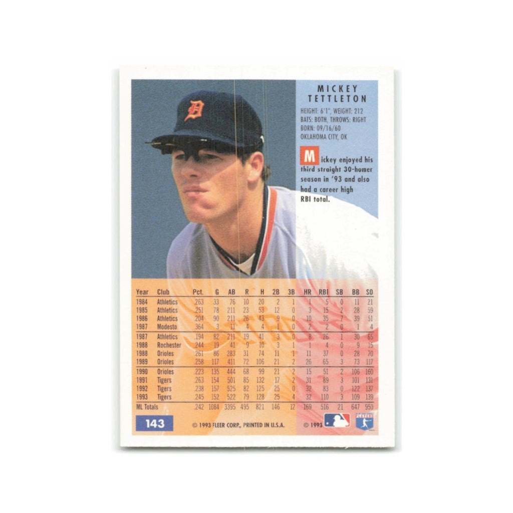 Mickey Tettleton 1994 Fleer #143 Detroit Tigers Baseball Card NM