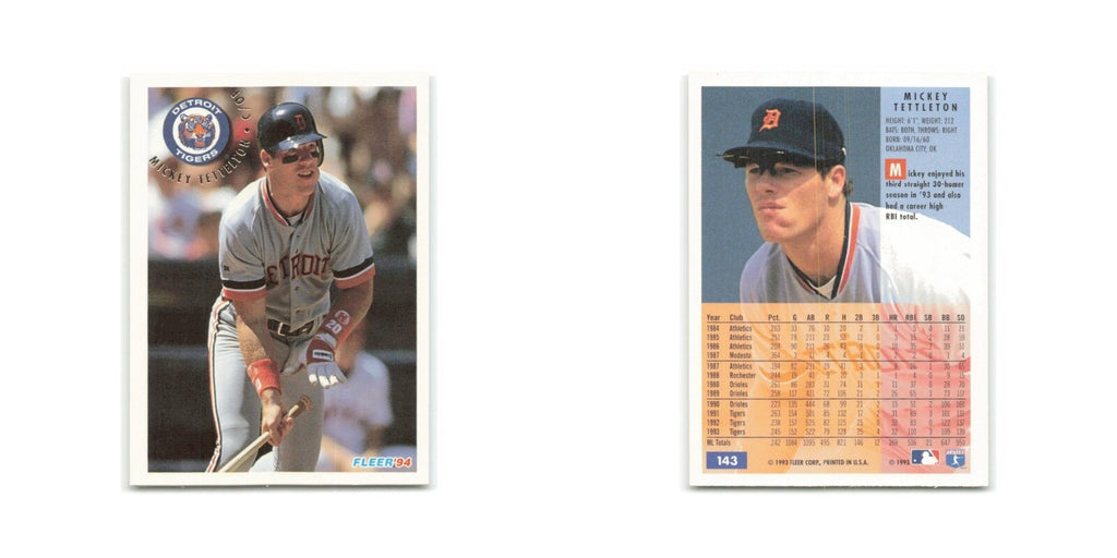 Mickey Tettleton 1994 Fleer #143 Detroit Tigers Baseball Card NM