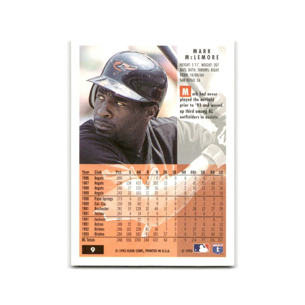 Mark McLemore 1994 Fleer #9 Baltimore Orioles Baseball Card NM